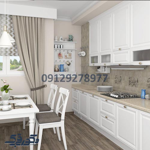کابینت آشپزخانه نئوکلاسیک سفید