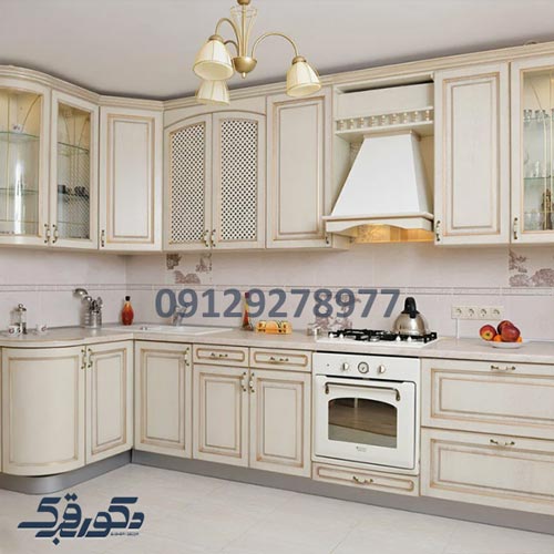 کابینت نئوکلاسیک سفید طلایی