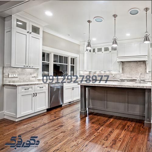 کابینت نئوکلاسیک سفید طوسی