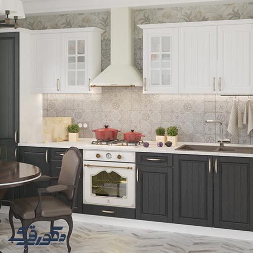 کابینت نئوکلاسیک سفید مشکی