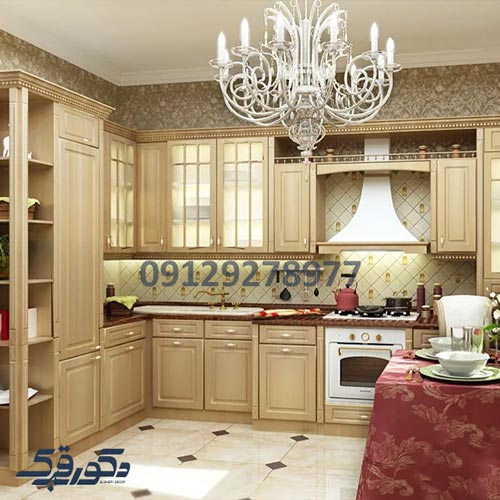 کابینت نئوکلاسیک نسکافه‌ای روشن