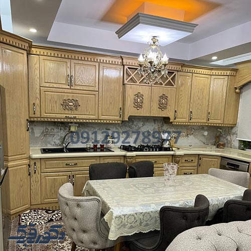 کابینت کلاسیک روکش رنگ چوب