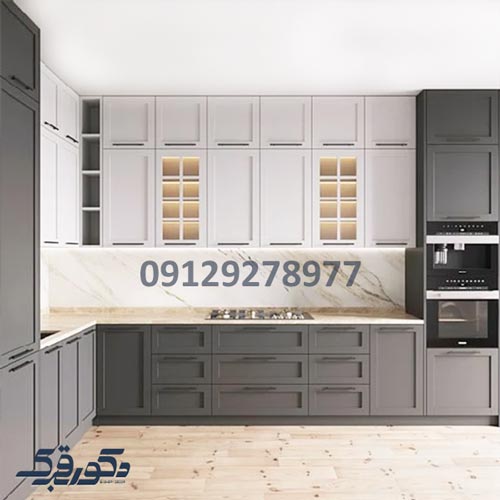 کابینت نئوکلاسیک سفید طوسی
